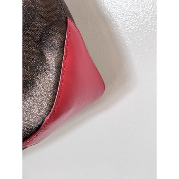 Coach City Zip Tote F58294- Shoulder Bag/Handbag/Purse Pink/Red leather Trim - Picture 5 of 16